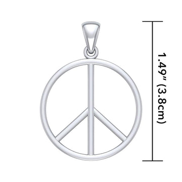 Peace Symbol Sterling Silver Pendant JP027